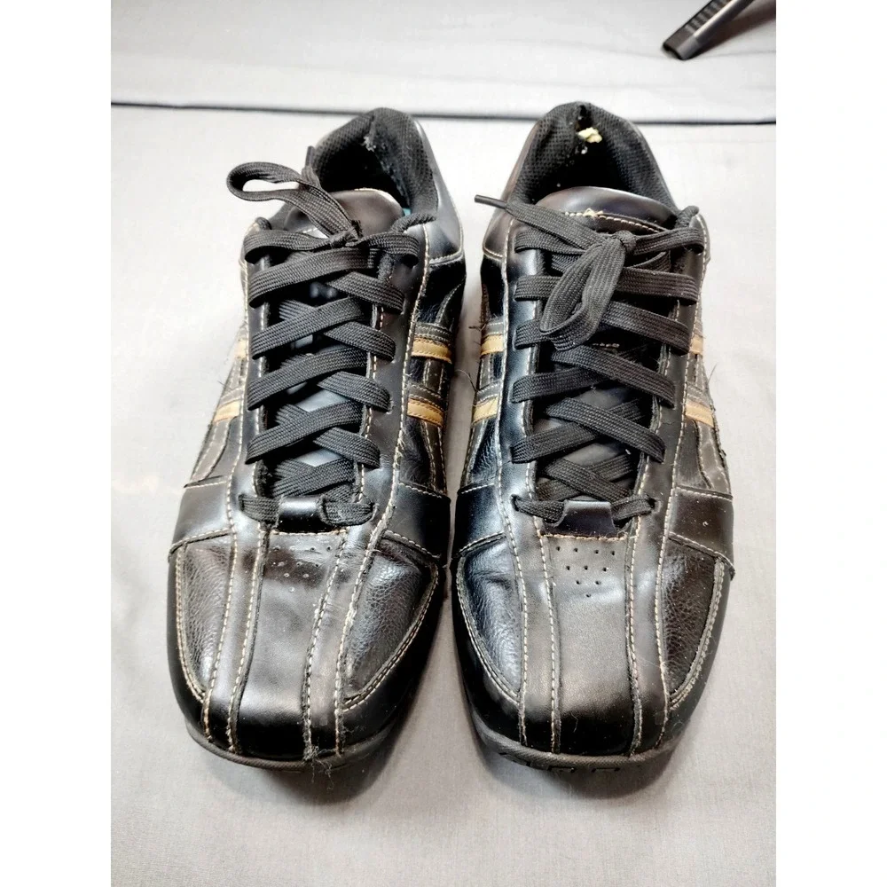 Skechers Men 11 Citywalk Malton Oxford Sneaker Black Tan Stripe Preppy Athletic*